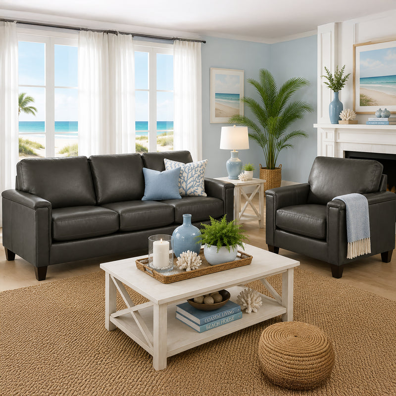 Benson Leather Sofa & Chair Set - Coja