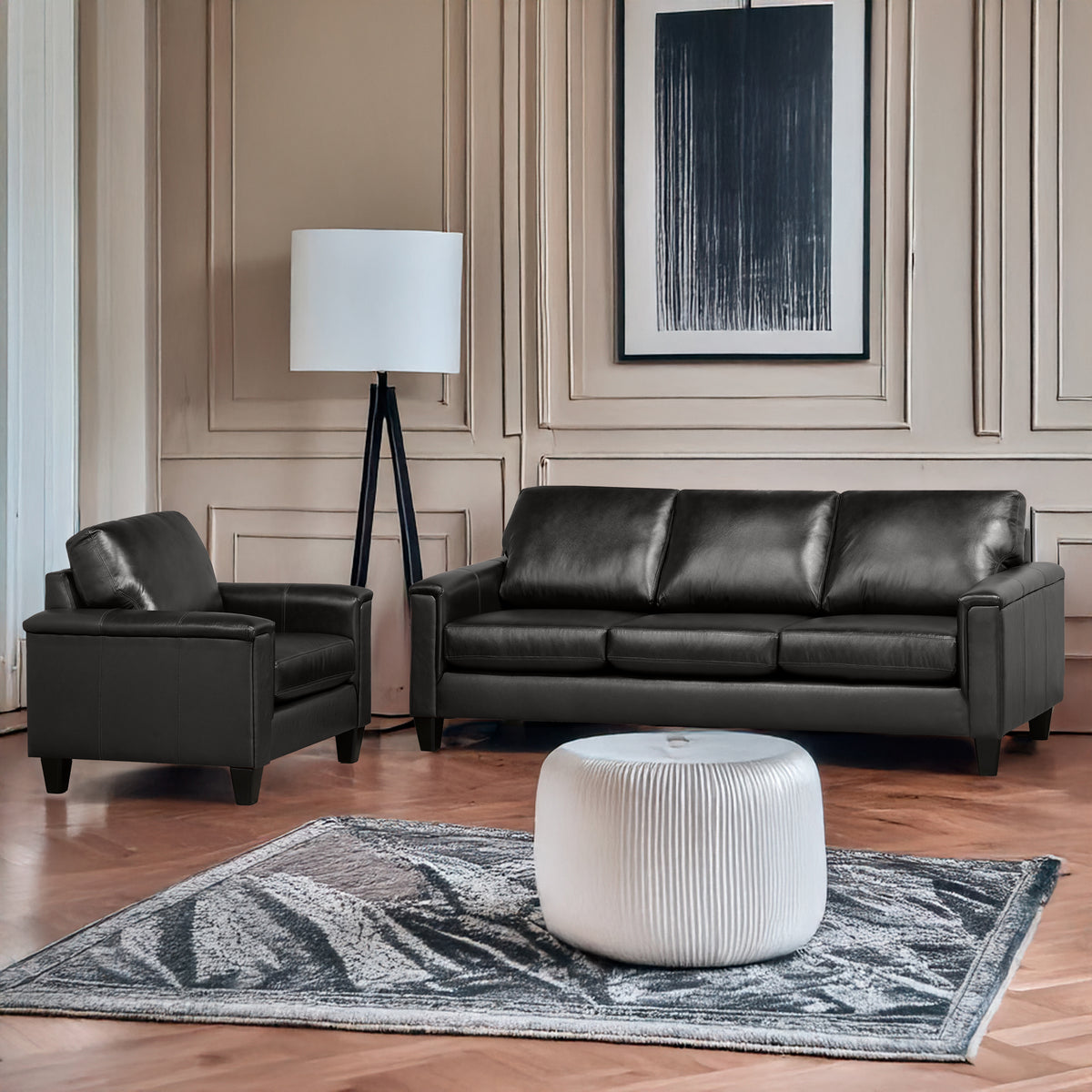 Benson Leather Sofa & Chair Set - Coja