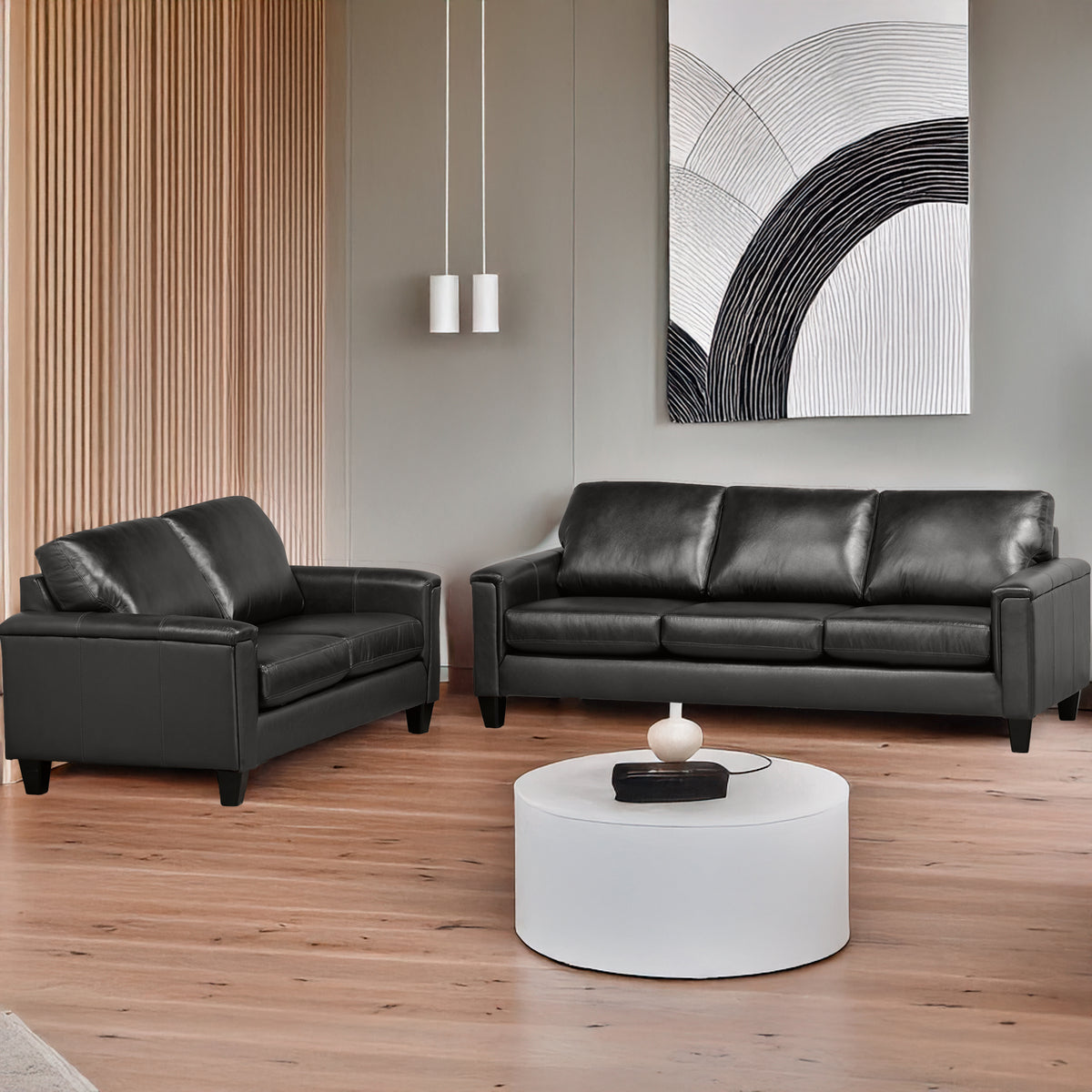 Benson Leather Sofa & Loveseat Set - Coja