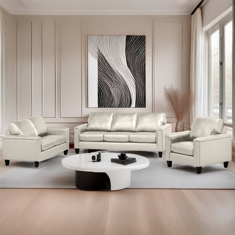 Benson Leather Sofa, Loveseat & Chair Set - Coja