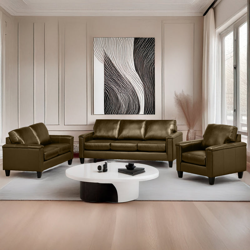 Benson Leather Sofa, Loveseat & Chair Set - Coja