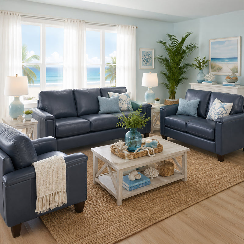 Benson Leather Sofa, Loveseat & Chair Set - Coja