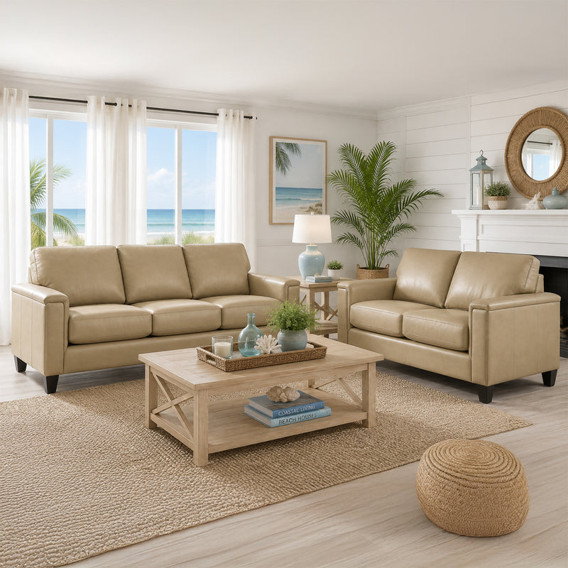 Benson Leather Sofa & Loveseat Set - Coja