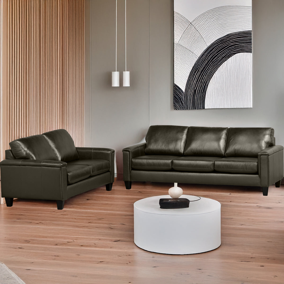 Benson Leather Sofa & Loveseat Set - Coja
