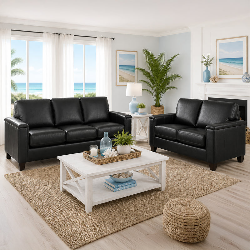 Benson Leather Sofa & Loveseat Set - Coja
