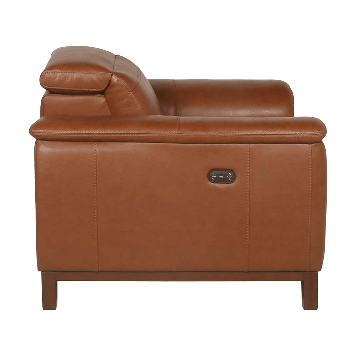 Benxi Dual Power Leather Recliner with Articulating Headrest, Brown