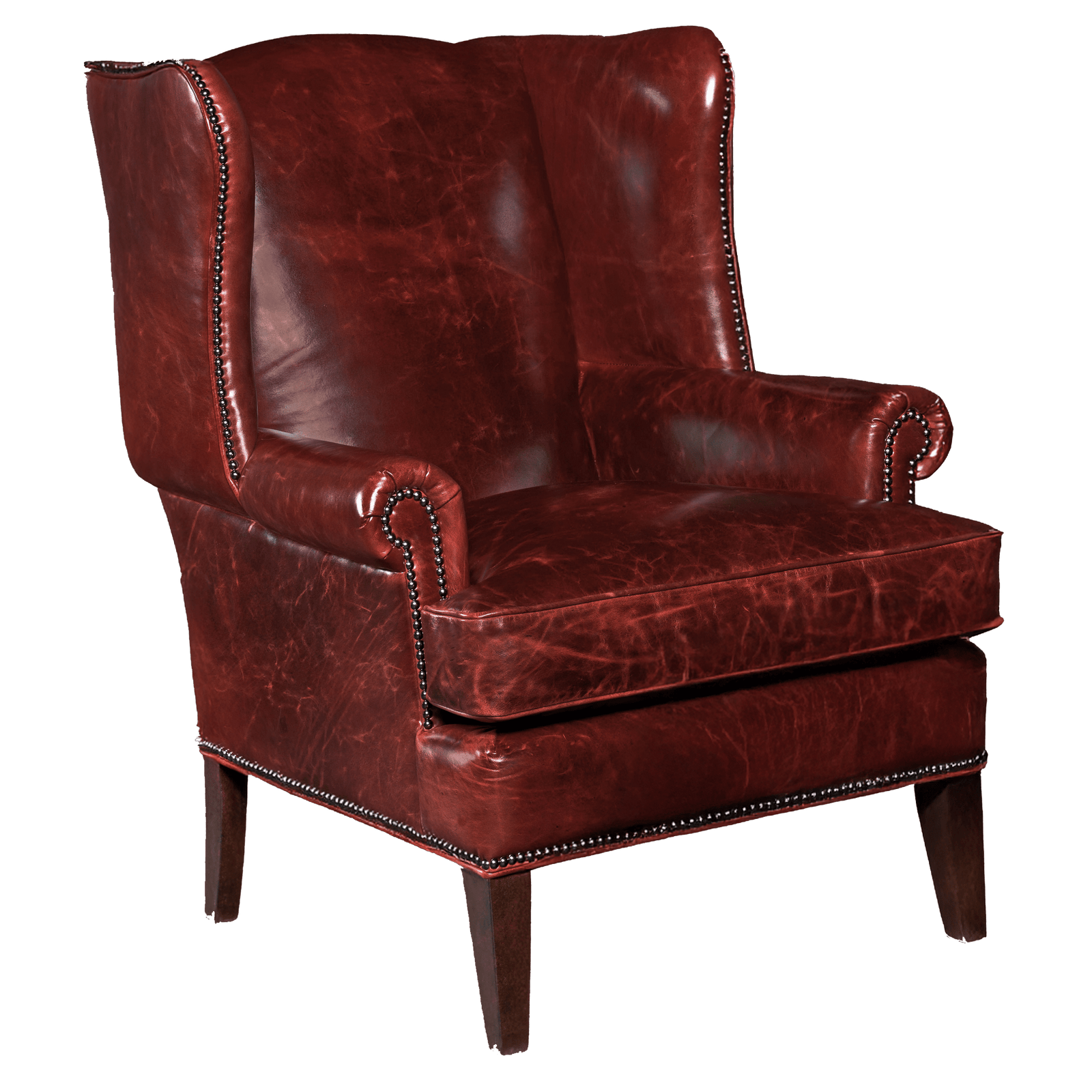 Bexley 31" Wide Side Chair, Leather, Red - Coja