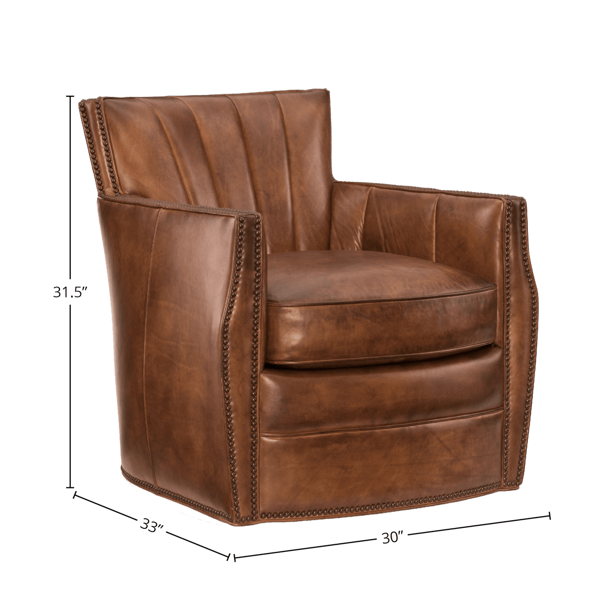 Caiden 30&quot; Wide Swivel Side Chair, Leather - Coja