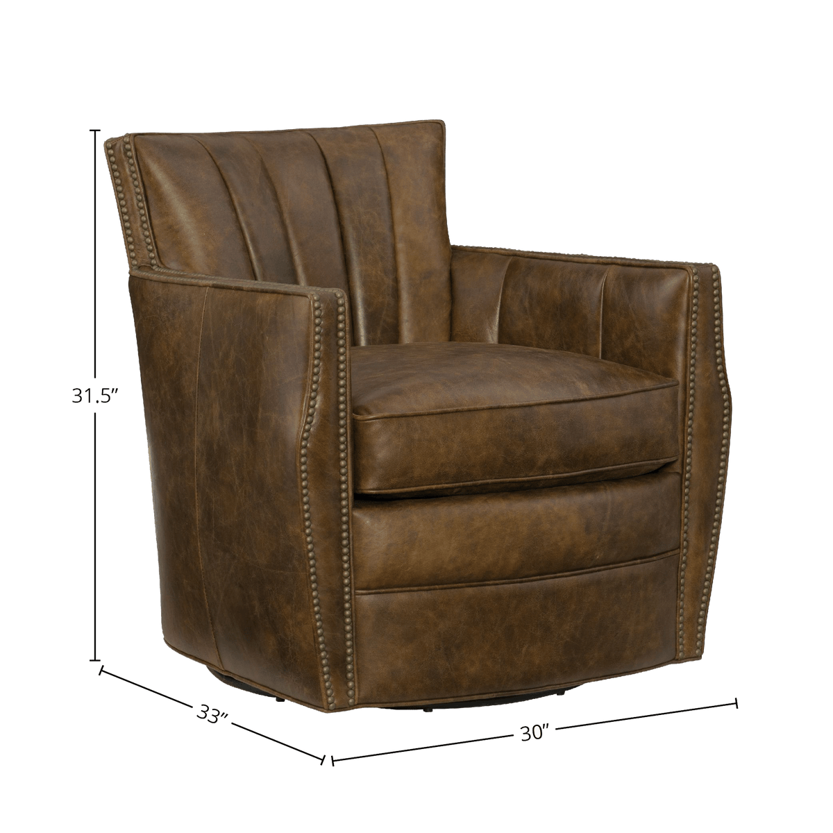 Caiden 30&quot; Wide Swivel Side Chair, Leather - Coja