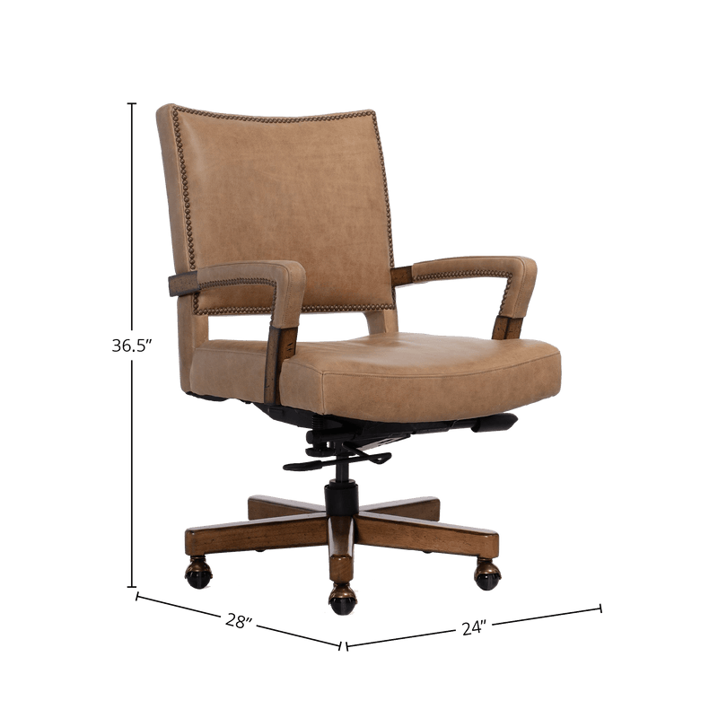 Cammryn Leather Office Chair, Brown - Coja