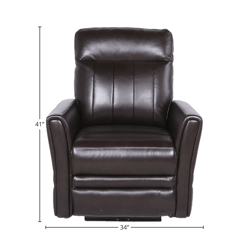 Coslada Leather Power Recliner Chair with Articulating Headrest, Dark Brown