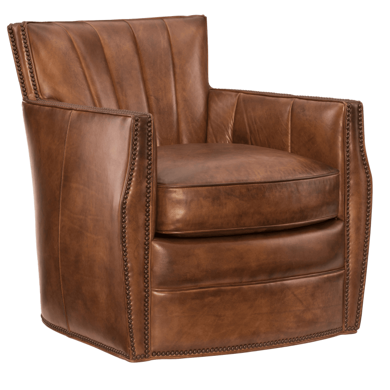 Caiden 30" Wide Swivel Side Chair, Leather - Coja