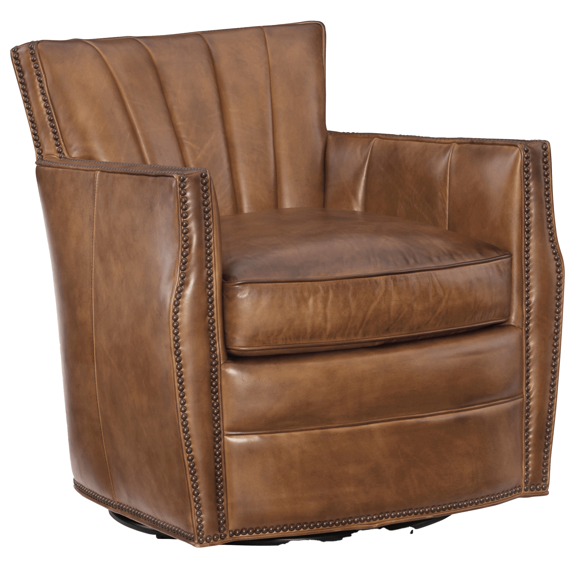 Caiden 30" Wide Swivel Side Chair, Leather