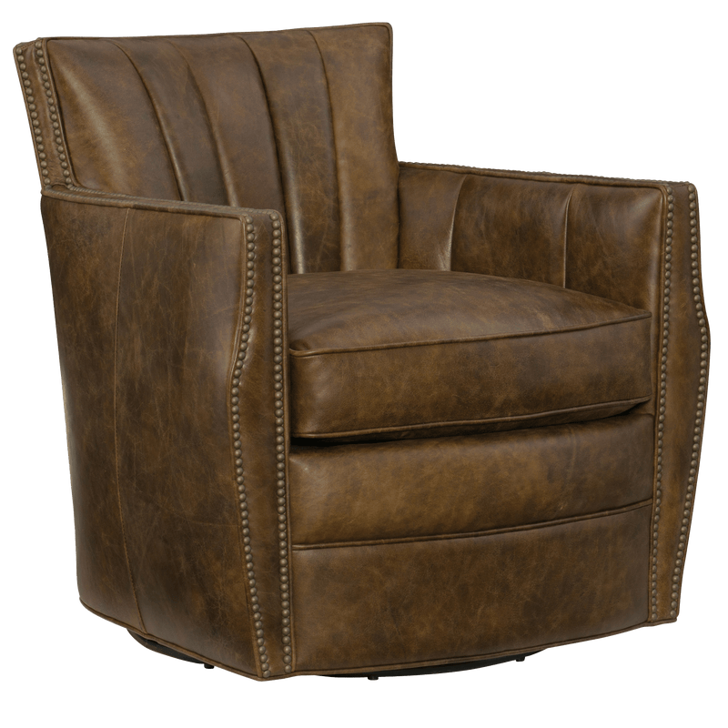 Caiden 30" Wide Swivel Side Chair, Leather - Coja