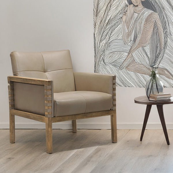 Calliope 31" Wide Side Chair, Leather - Coja