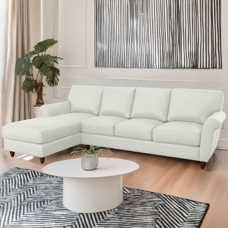 Cherish Leather Chofa Sectional Left Facing - Coja