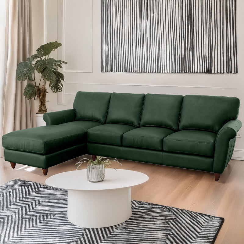 Cherish Leather Chofa Sectional Left Facing - Coja