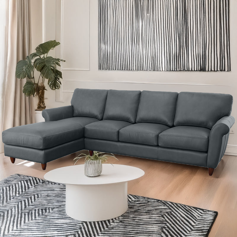 Cherish Leather Chofa Sectional Left Facing - Coja