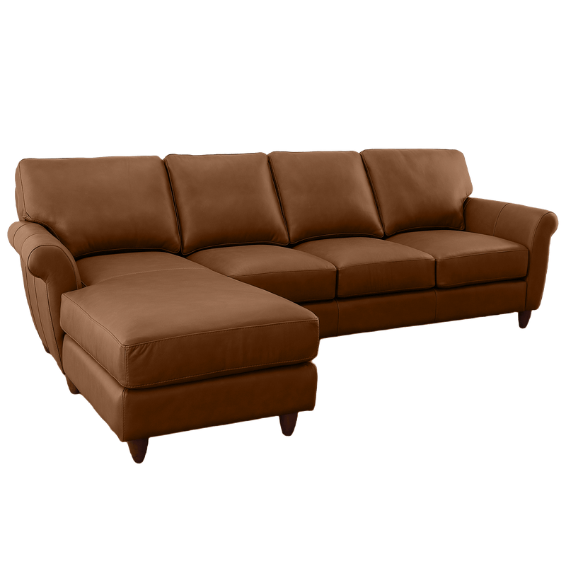 Cherish Leather Chofa Sectional Left Facing - Coja