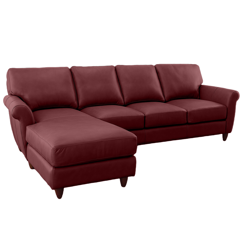 Cherish Leather Chofa Sectional Left Facing - Coja