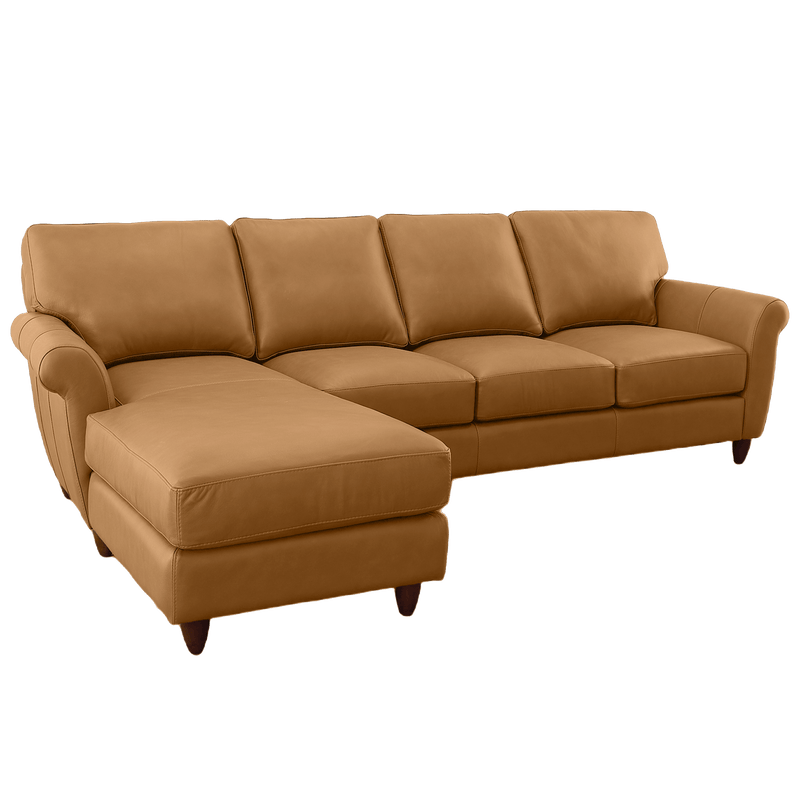 Cherish Leather Chofa Sectional Left Facing - Coja