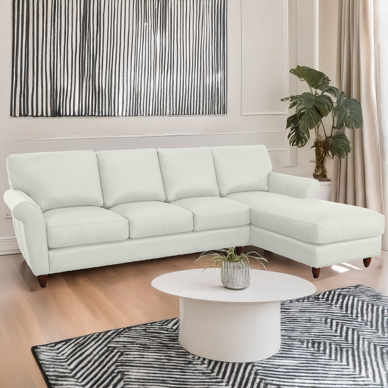 Cherish Leather Chofa Sectional Right Facing - Coja