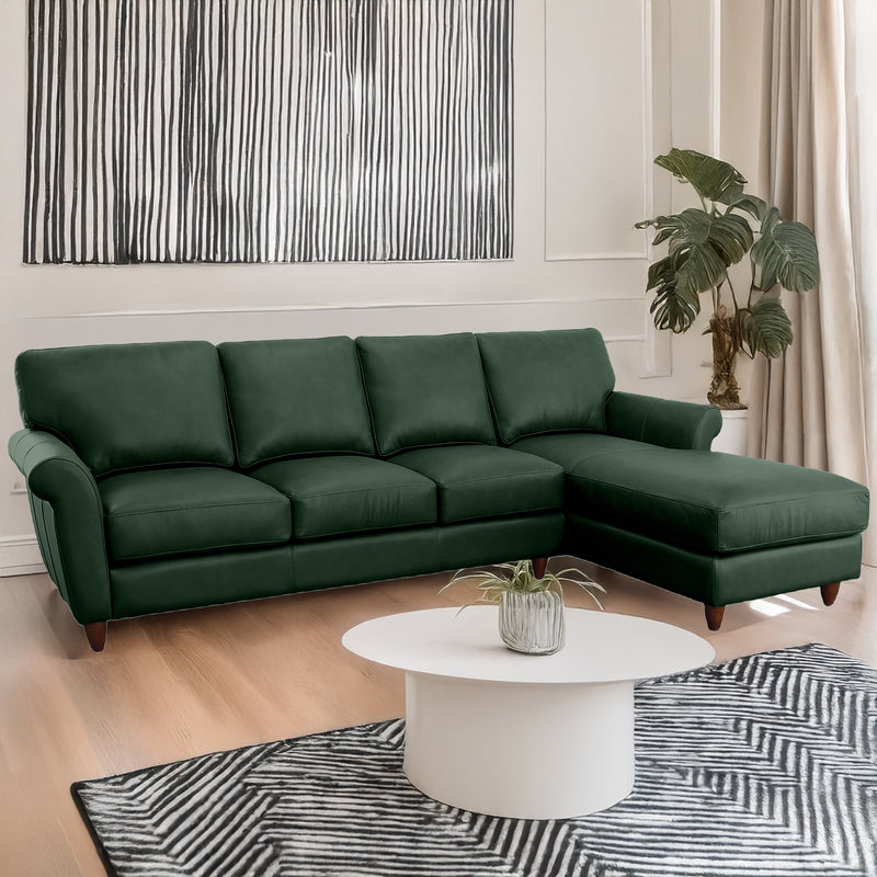 Cherish Leather Chofa Sectional Right Facing - Coja