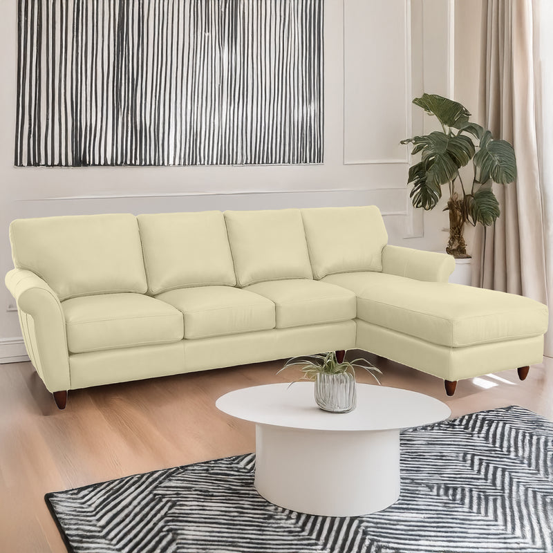 Cherish Leather Chofa Sectional Right Facing - Coja