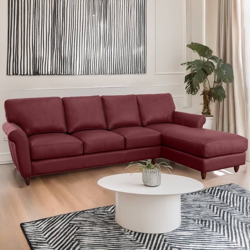 Cherish Leather Chofa Sectional Right Facing - Coja