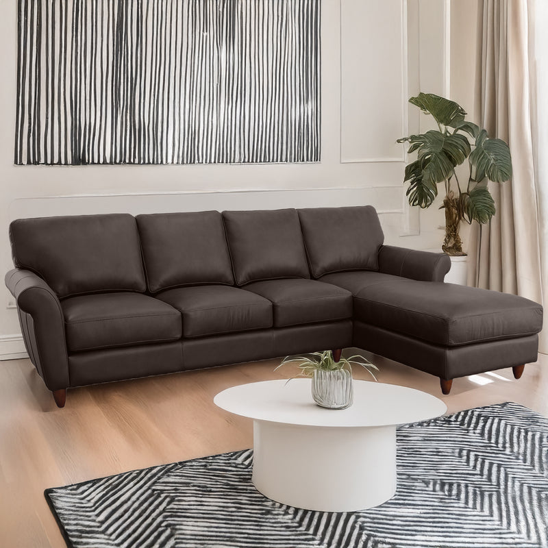 Cherish Leather Chofa Sectional Right Facing - Coja