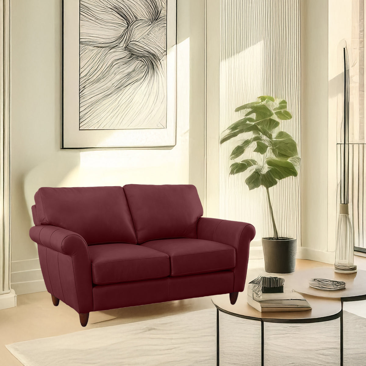 Cherish Leather Loveseat - Coja