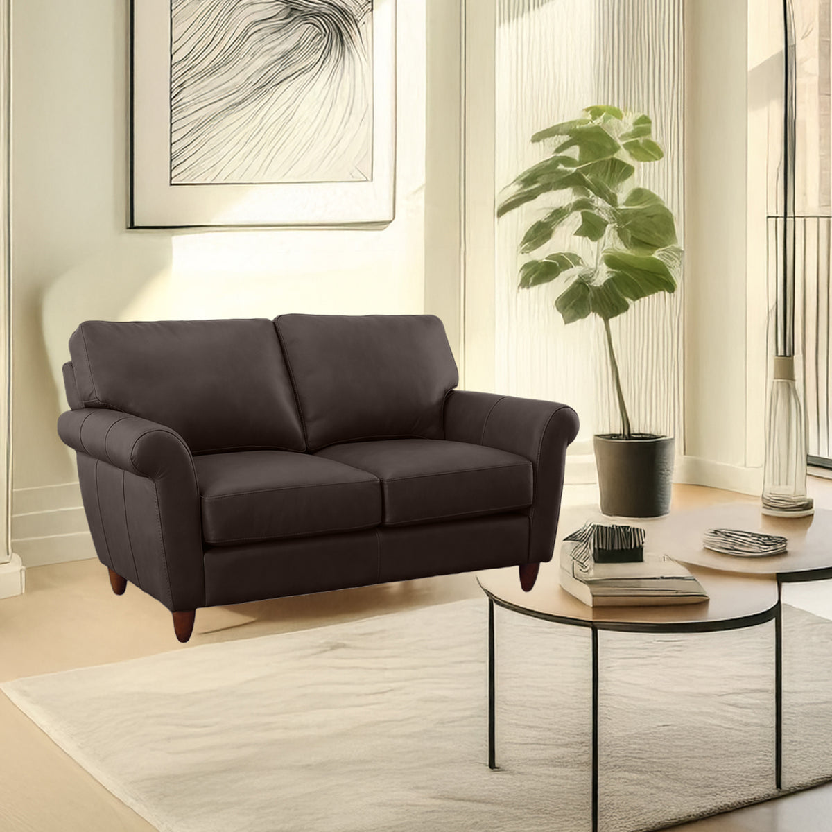 Cherish Leather Loveseat - Coja