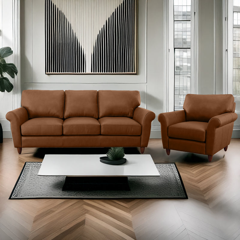 Cherish Leather Sofa & Chair Set - Coja