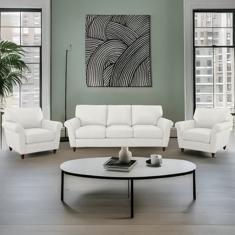 Cherish Leather Sofa & Two Chair Set - Coja