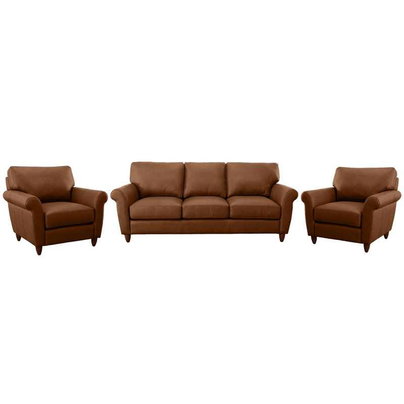 Cherish Leather Sofa & Two Chair Set - Coja