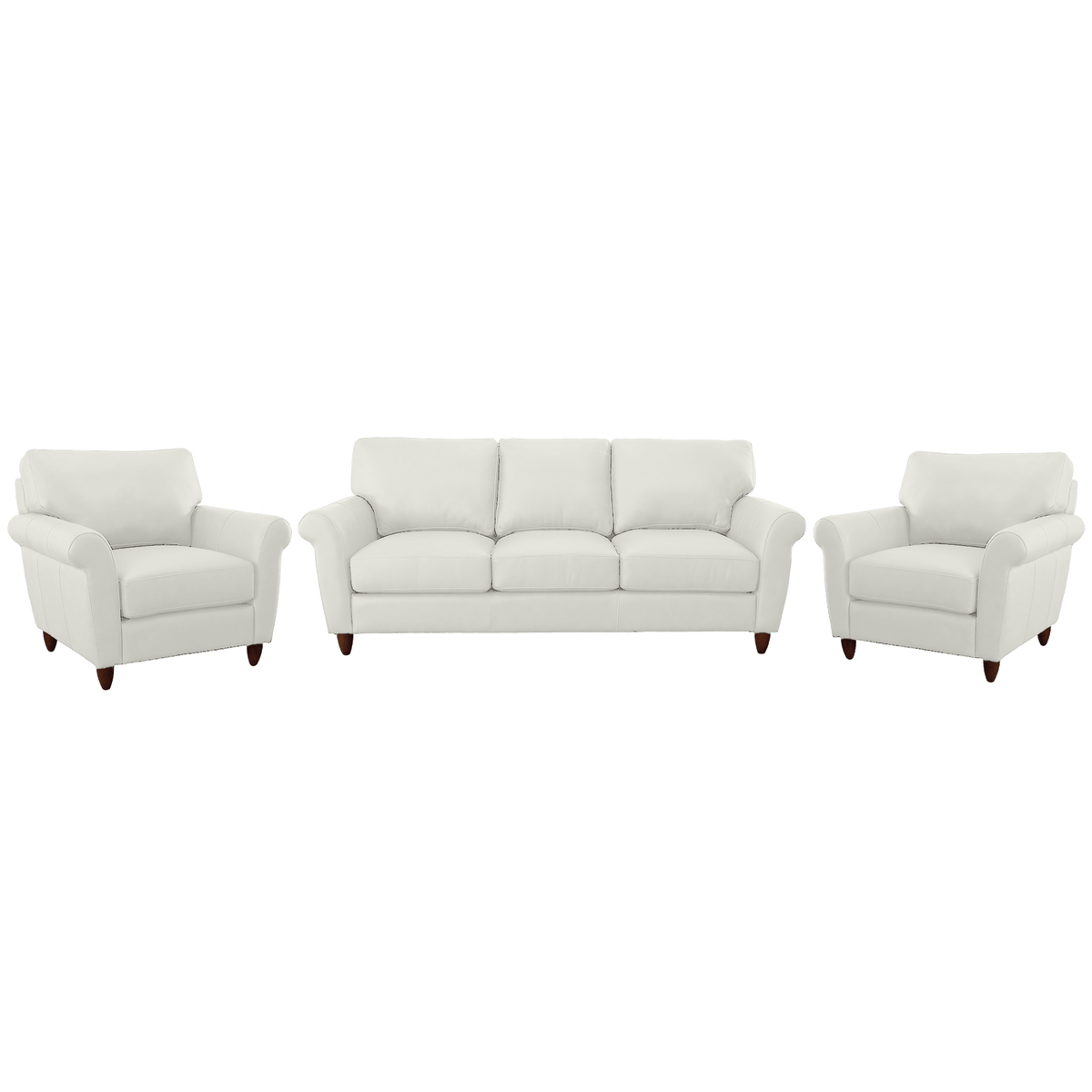 Cherish Leather Sofa & Two Chair Set - Coja