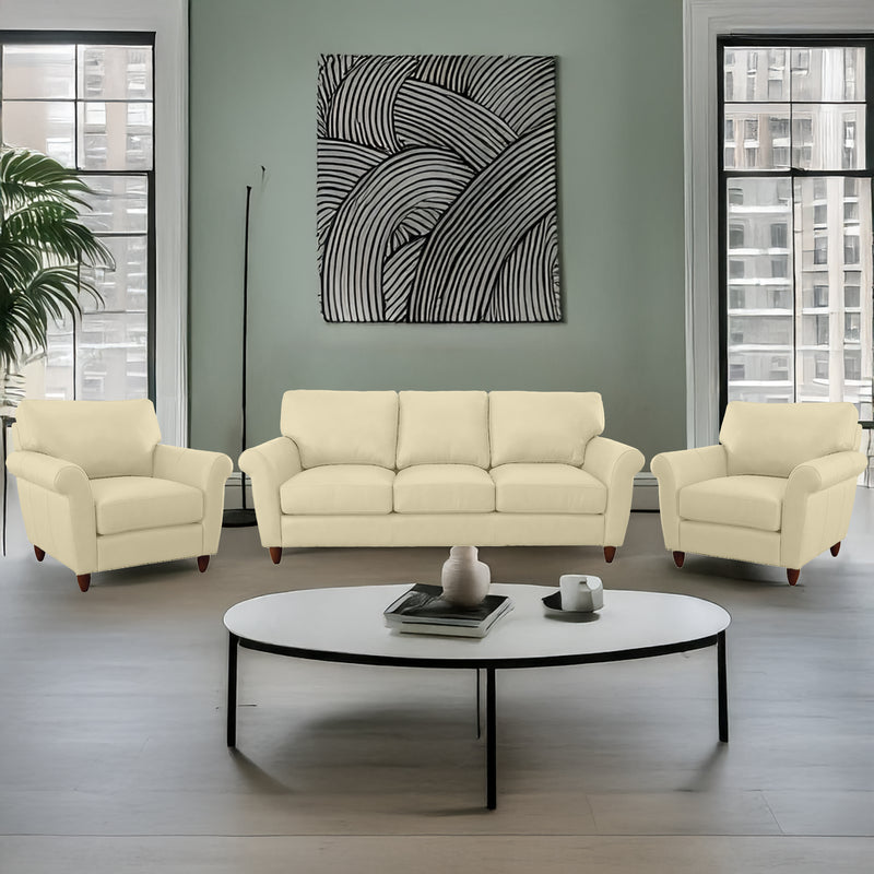 Cherish Leather Sofa & Two Chair Set - Coja