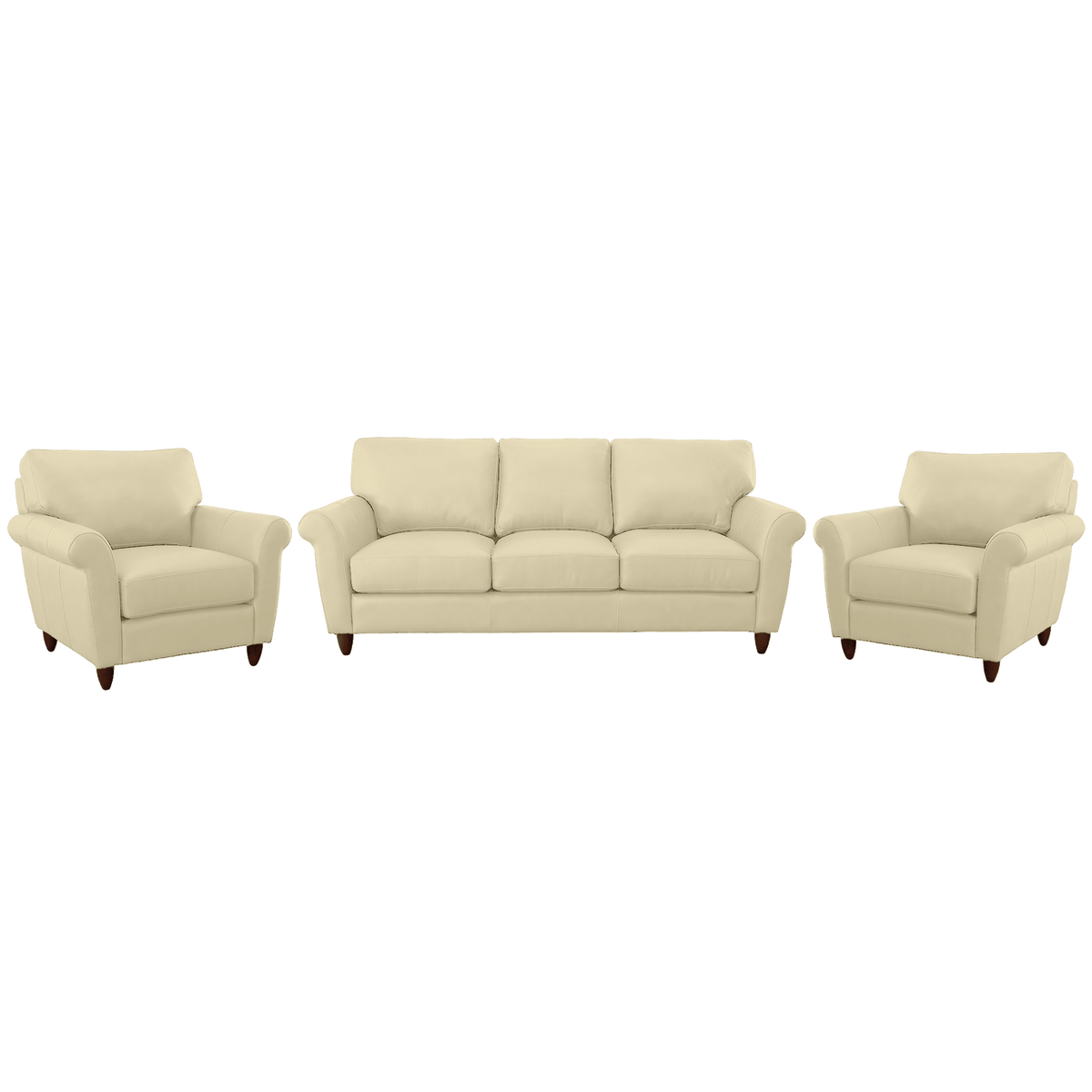 Cherish Leather Sofa & Two Chair Set - Coja