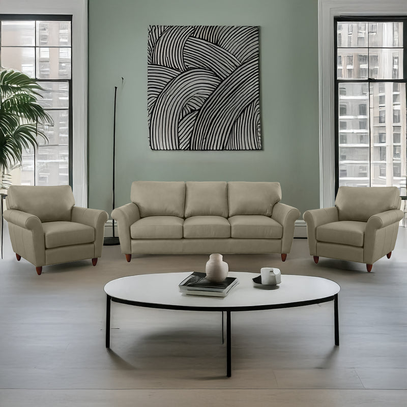 Cherish Leather Sofa & Two Chair Set - Coja
