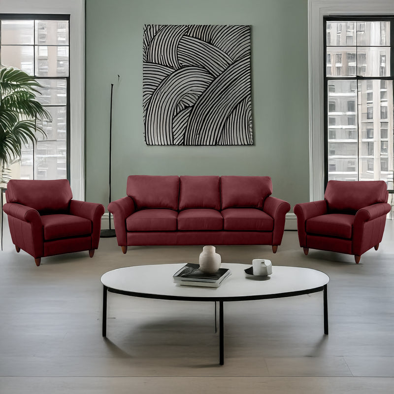 Cherish Leather Sofa & Two Chair Set - Coja