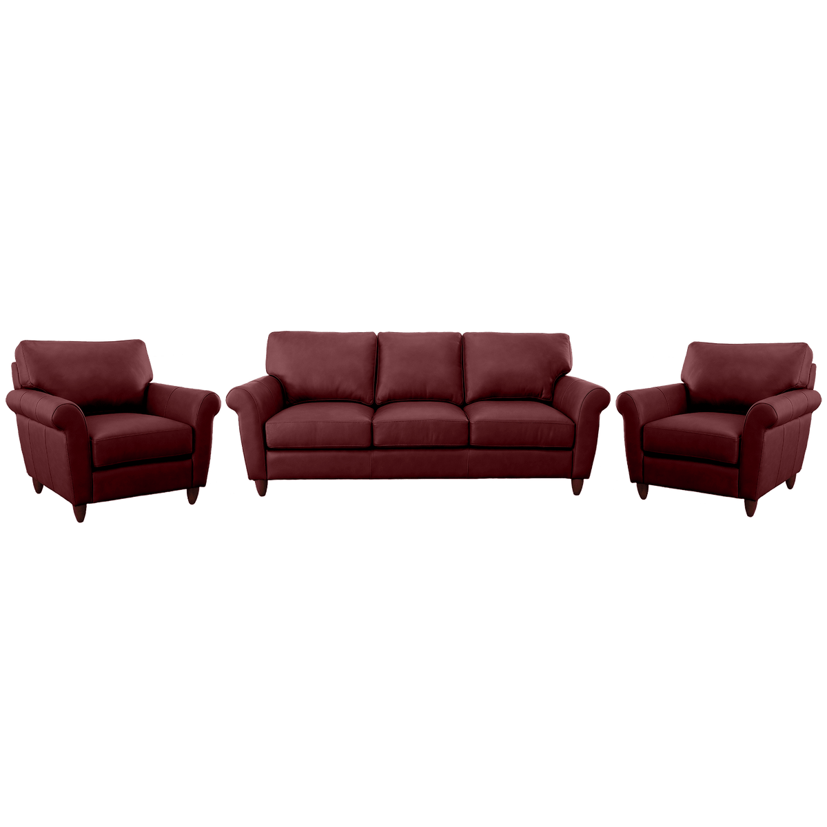 Cherish Leather Sofa & Two Chair Set - Coja
