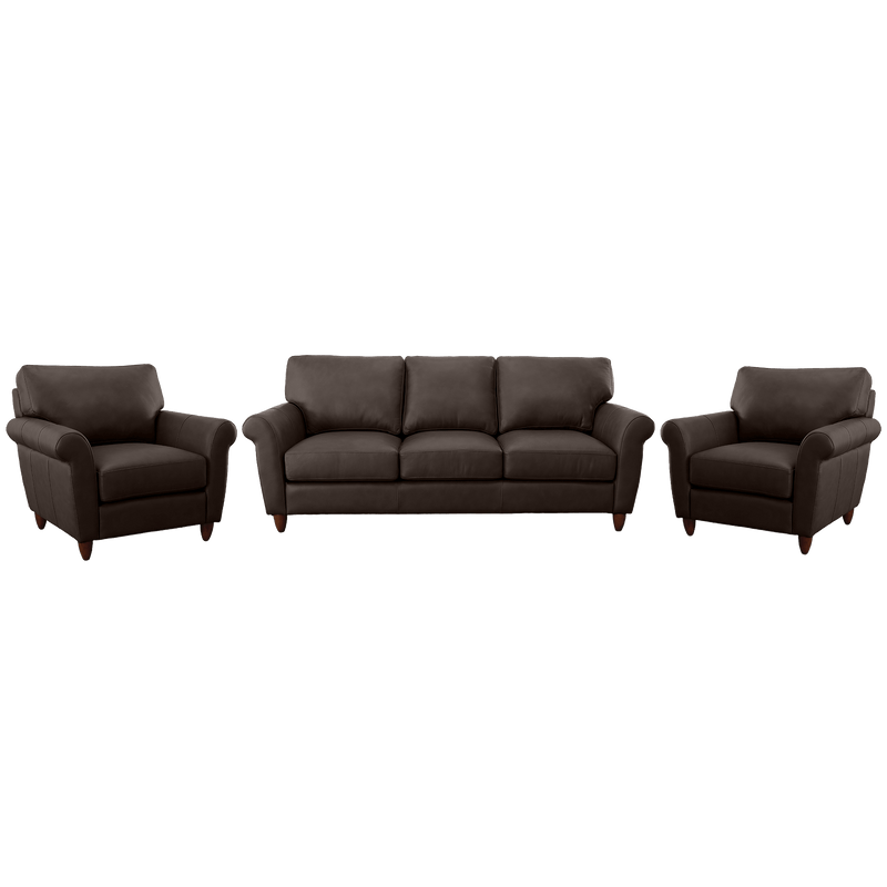 Cherish Leather Sofa & Two Chair Set - Coja