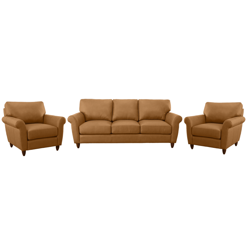 Cherish Leather Sofa & Two Chair Set - Coja