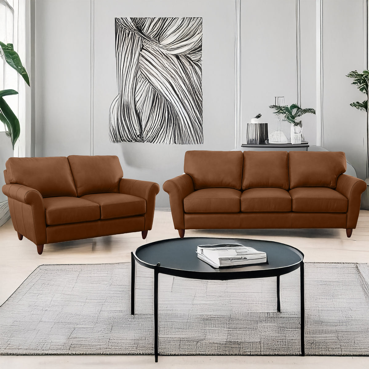 Cherish Leather Sofa & Loveseat Set - Coja