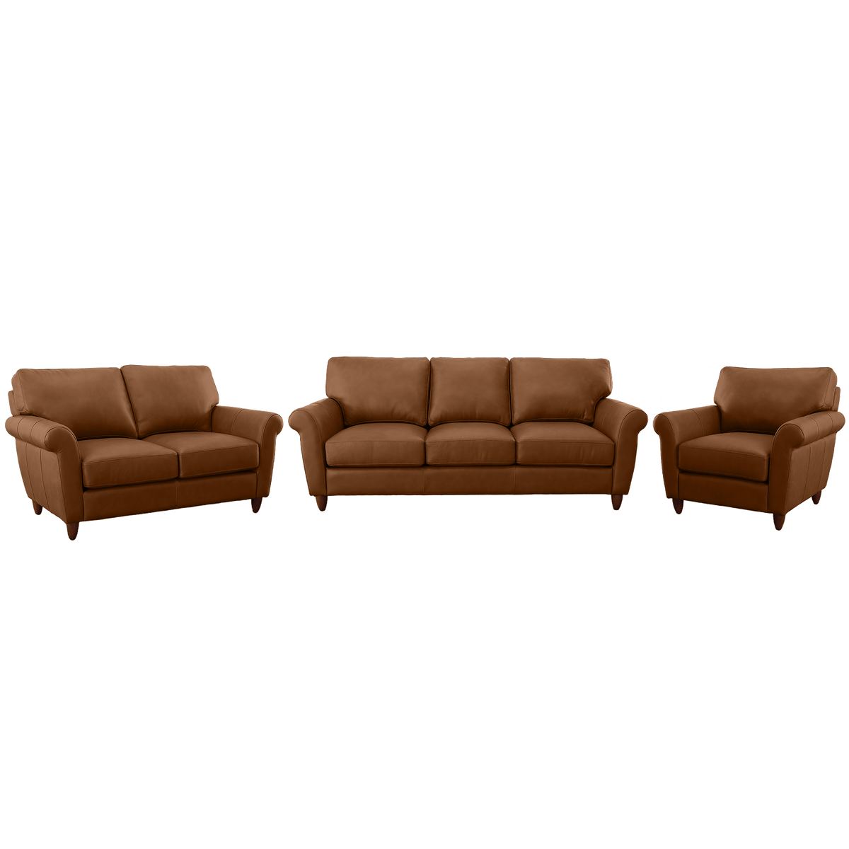 Cherish Leather Sofa, Loveseat & Chair Set - Coja
