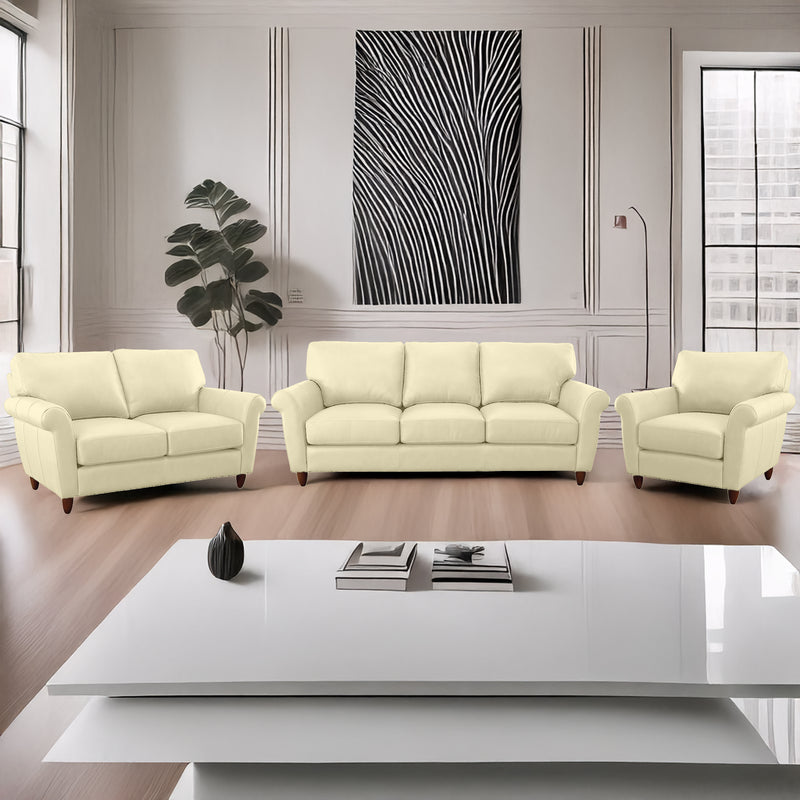 Cherish Leather Sofa, Loveseat & Chair Set - Coja