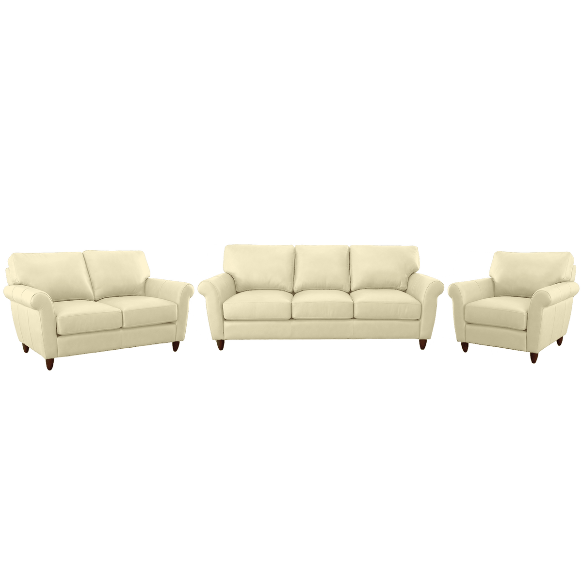 Cherish Leather Sofa, Loveseat & Chair Set - Coja