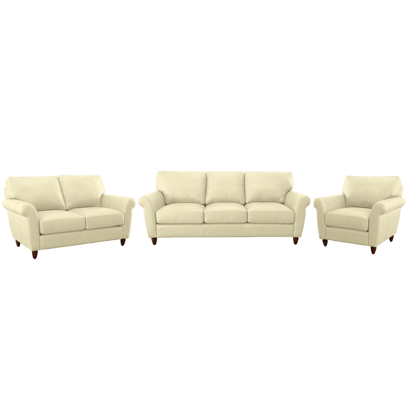 Cherish Leather Sofa, Loveseat & Chair Set - Coja