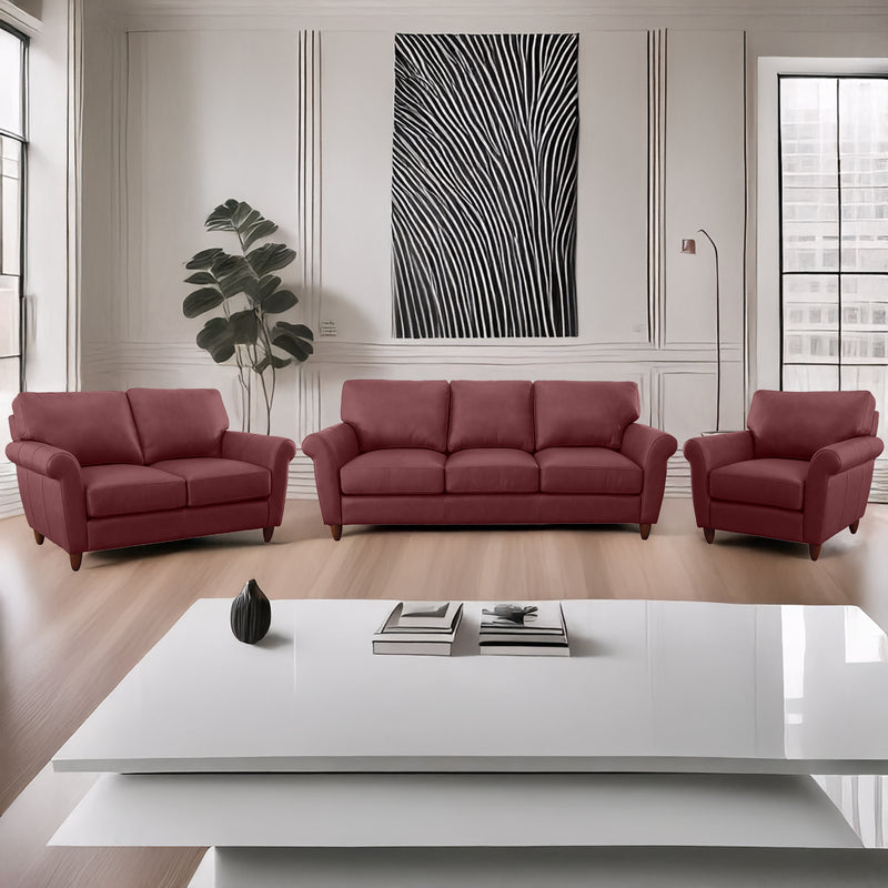 Cherish Leather Sofa, Loveseat & Chair Set - Coja