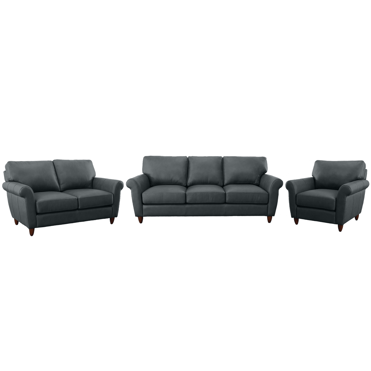 Cherish Leather Sofa, Loveseat & Chair Set - Coja